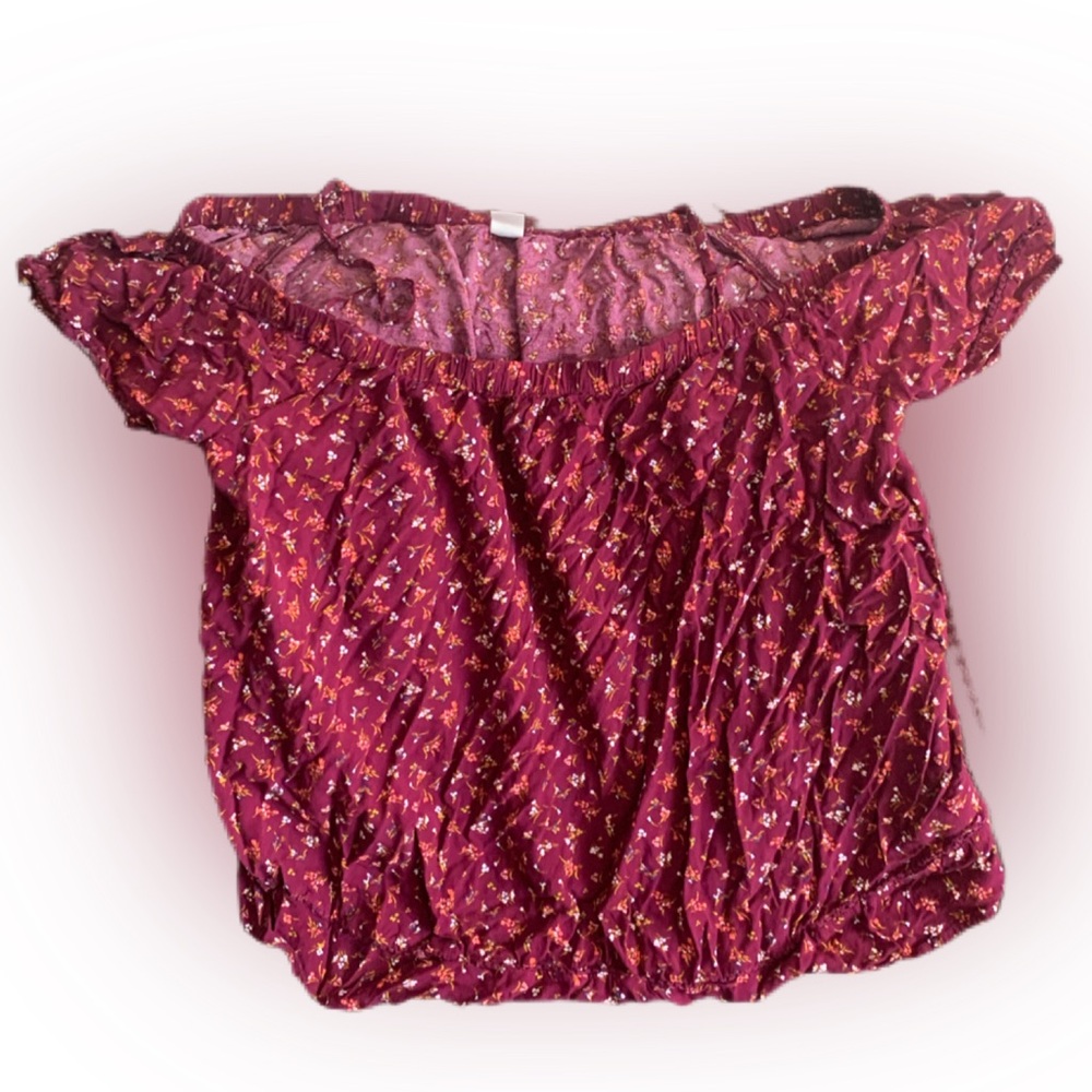 Pre Owned Women's Old Navy Off The Shoulder Blouse Shirt Sz Lg Floral Casual